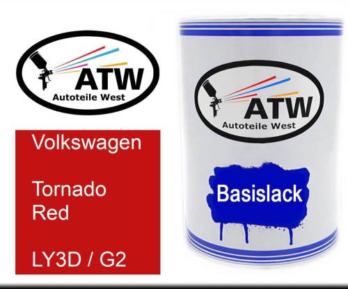 Volkswagen, Tornado Red, LY3D / G2: 500ml Lackdose, von ATW Autoteile West.